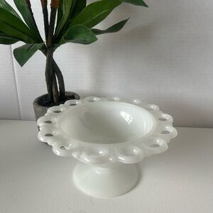 Anchor Hocking White Glass Compote Dish
